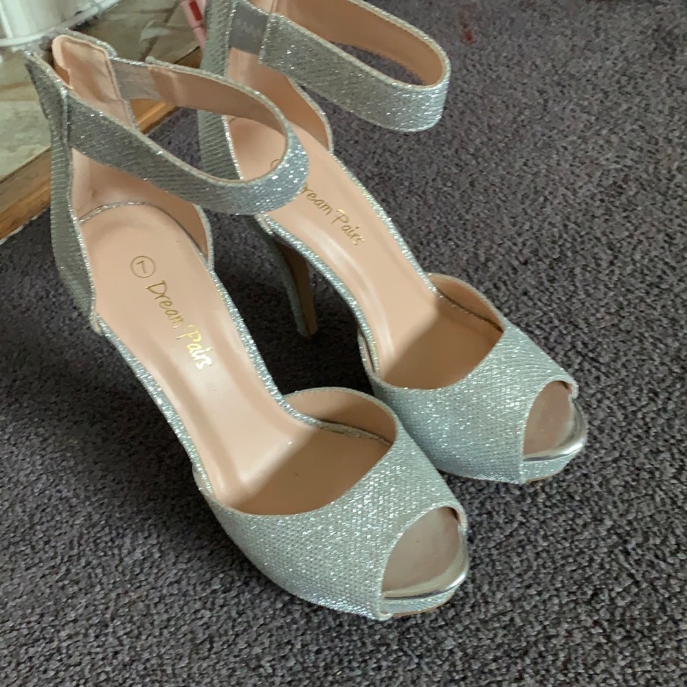 Silver high heels